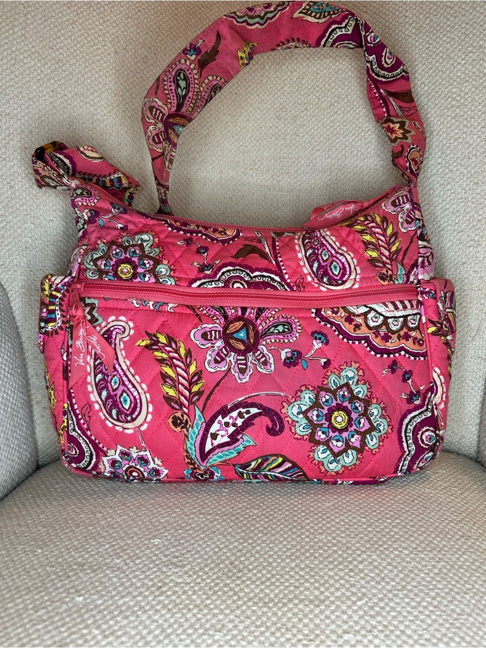 Vera Bradley On the Go call me coral pattern crossbody with matching wallet - Picture 5 of 10